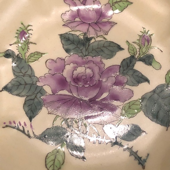 Vintage Porcelain Floral Demitasse Tea Cup Saucer Hand Painted Peony Hong Kong - Picture 11 of 14